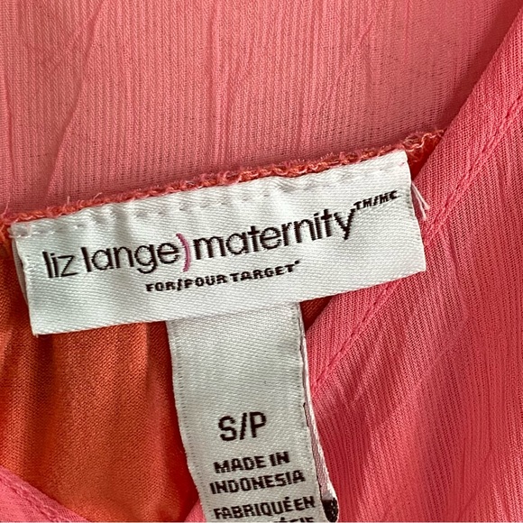 Liz Lange Maternity Pink Print Chiffon Lined Tank size Small - Picture 3 of 5